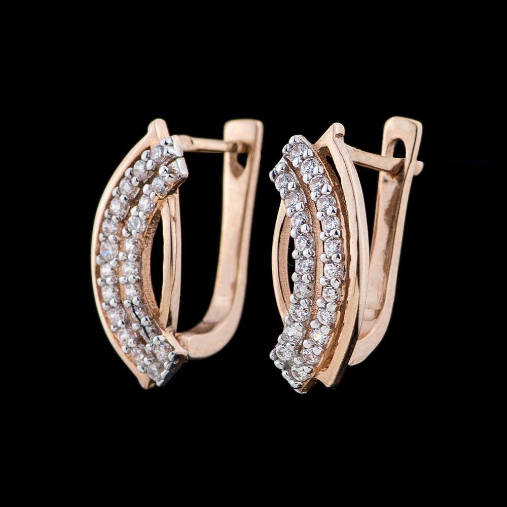 

Золотые серьги (фианиты) с01987, с01987