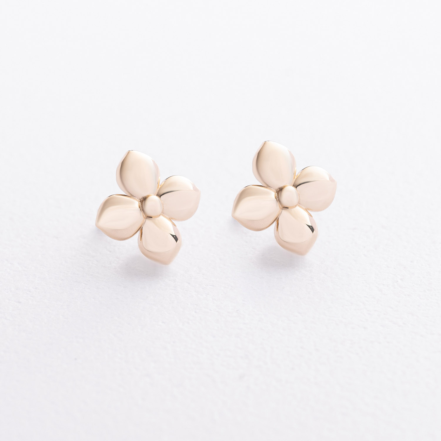 

Cерьги - пусеты "Клевер" в желтом золоте с09616, с09616