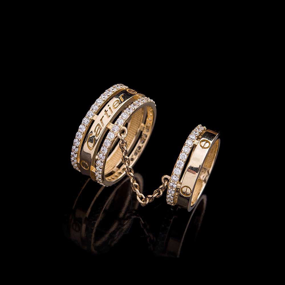 Двойное кольцо из золота