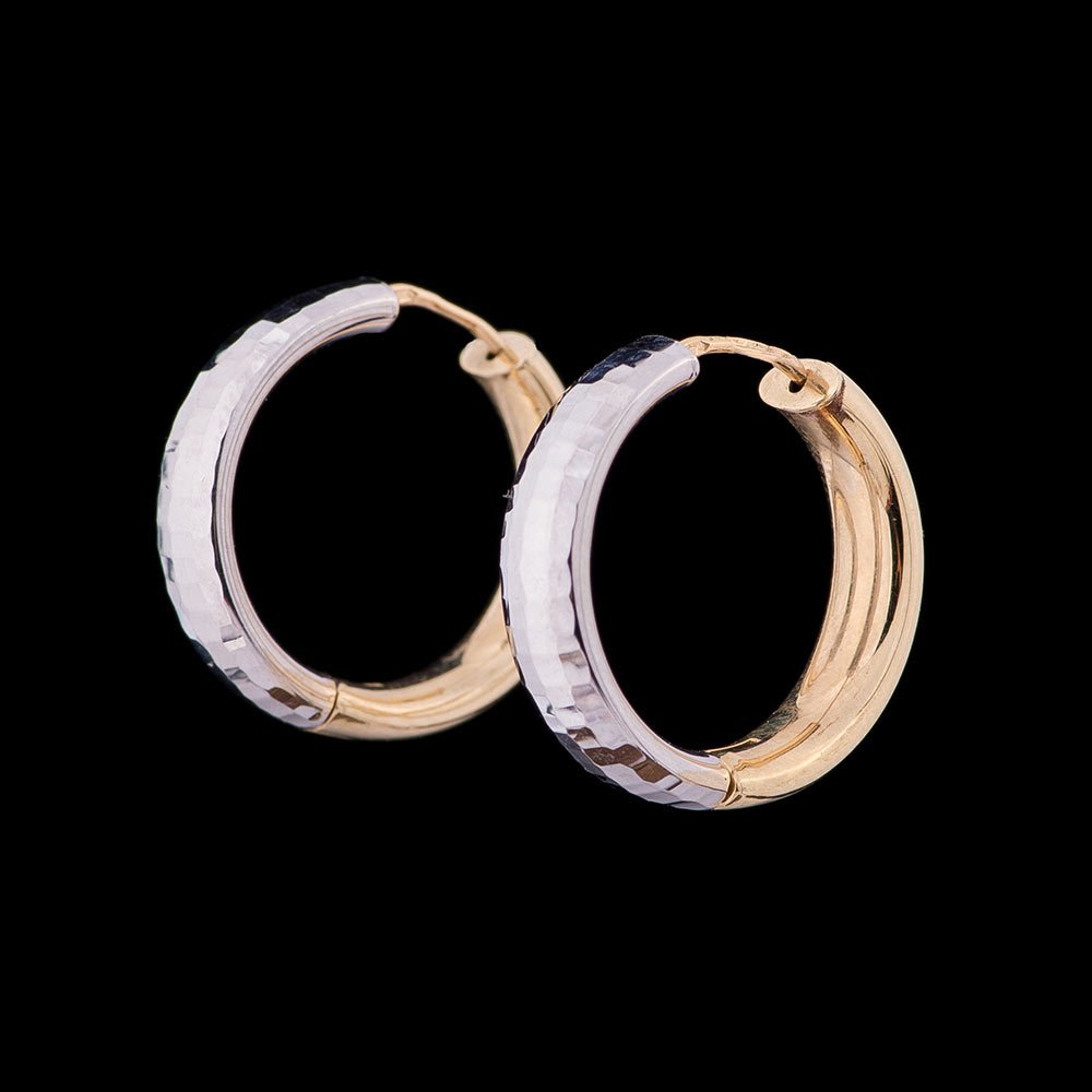 Сережки кольца из белого золота