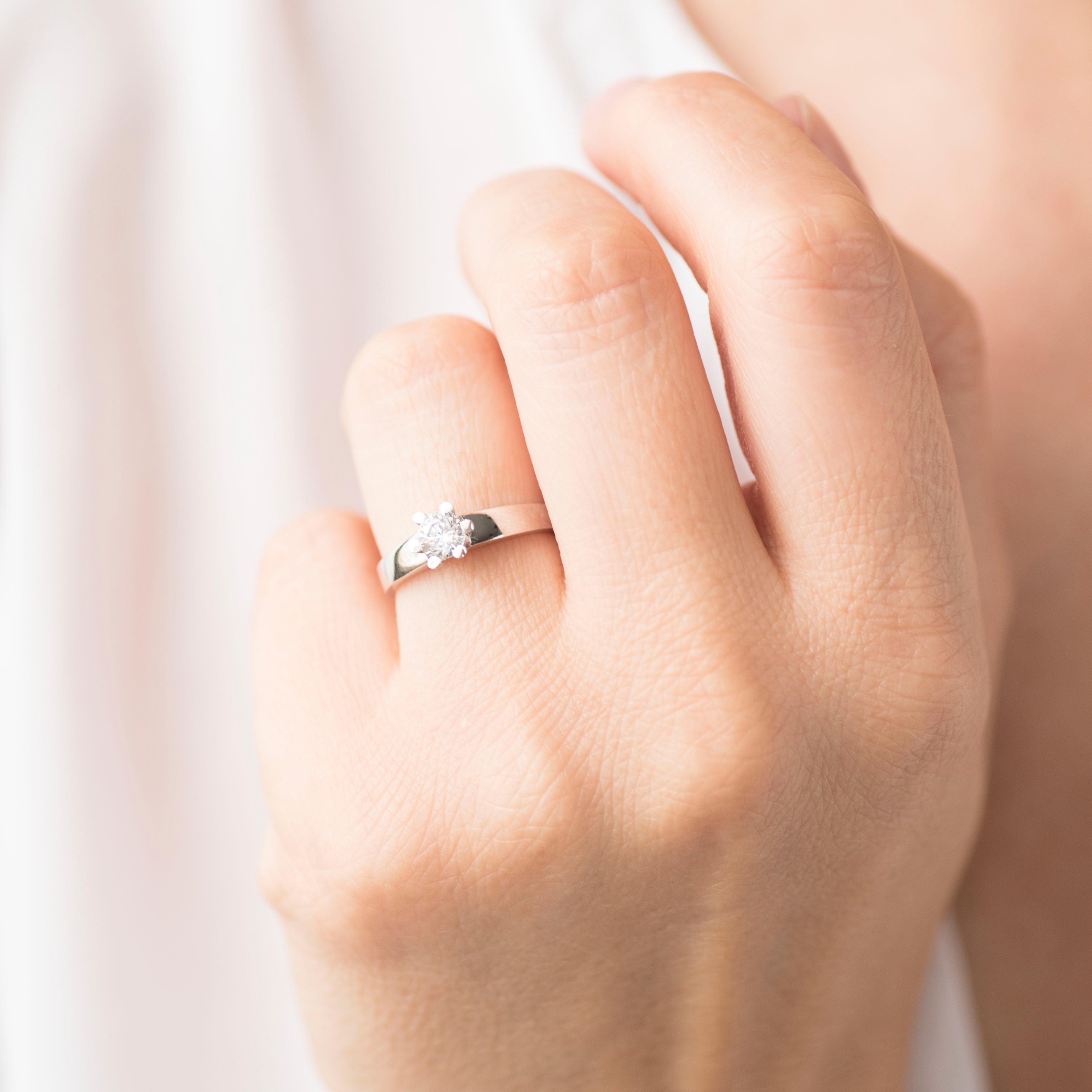 Кольцо для помолвки на руке