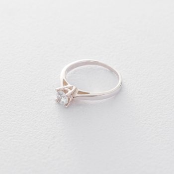 Серебряное помолвочное кольцо с фианитом - Оникс