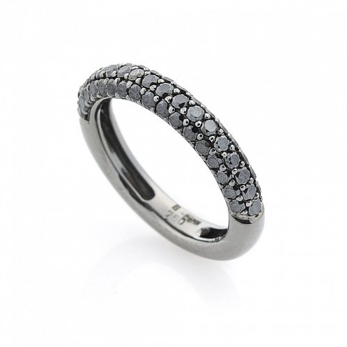 Золотое кольцо с черными бриллиантами 2 от ювелирного магазина Оникс