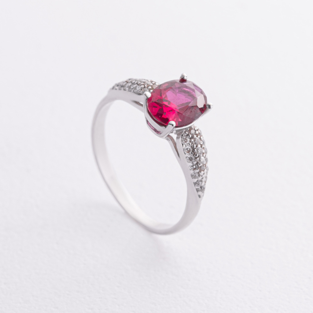 срібна каблучка з рубіном Oniks