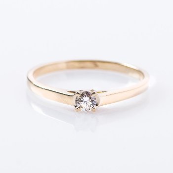 Серебряное помолвочное кольцо с бриллиантом - Ювелирный магазин Оникс