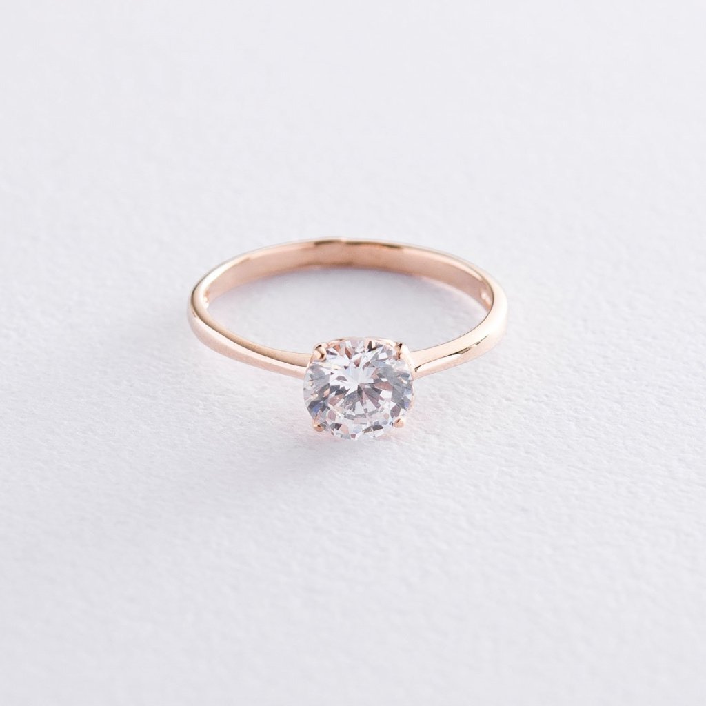 Золотое помолвочное кольцо с фианитами - Оникс