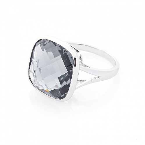 Серебряное кольцо с фианитом родирование от ювелирного магазина Оникс