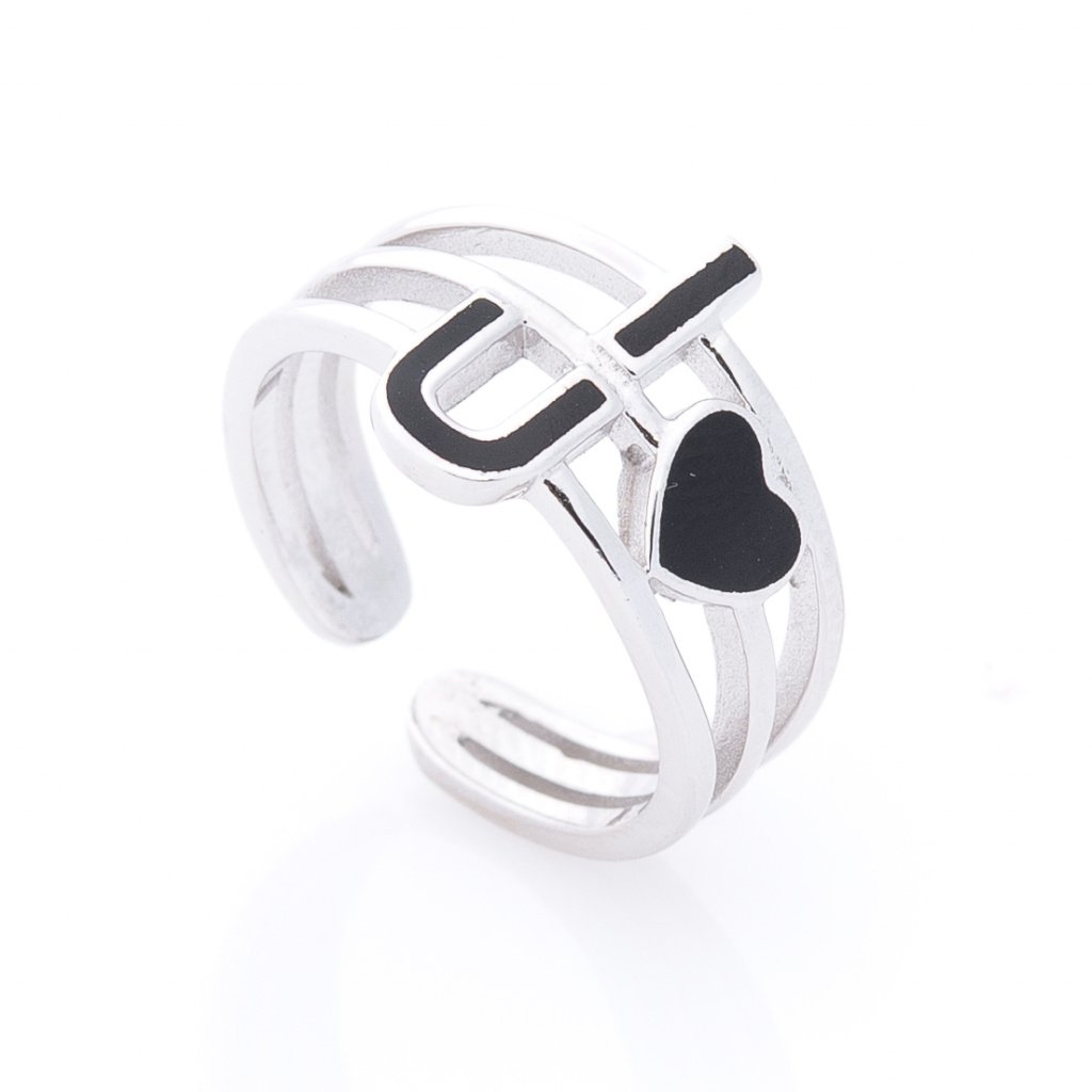 Серебряное кольцо Сердце (эмаль) от ювелирного магазина Оникс