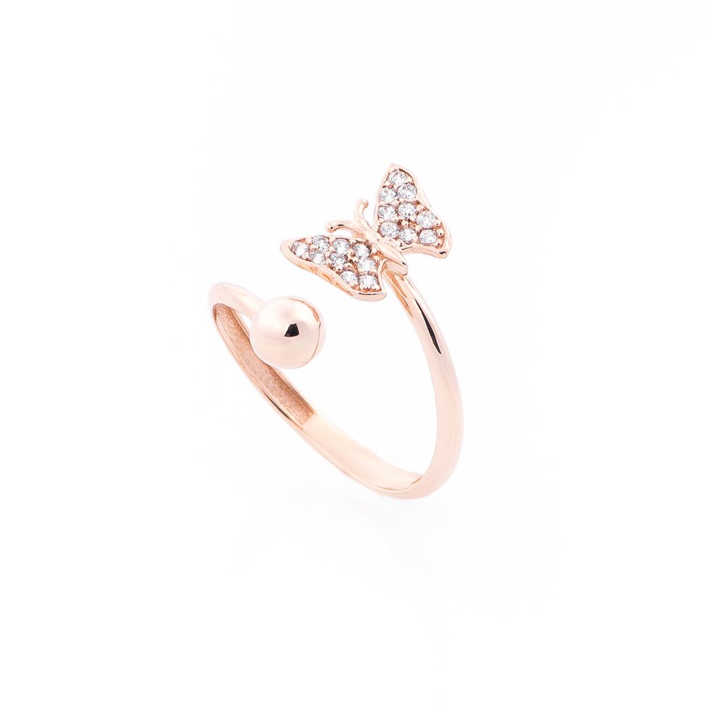 Золотое кольцо Бабочка с фианитами 1 от ювелирного магазина Оникс