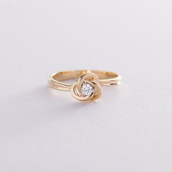 Кольцо с бриллиантом в желтом золоте - Оникс