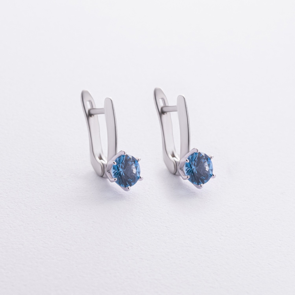 кульчики з топазом Oniks