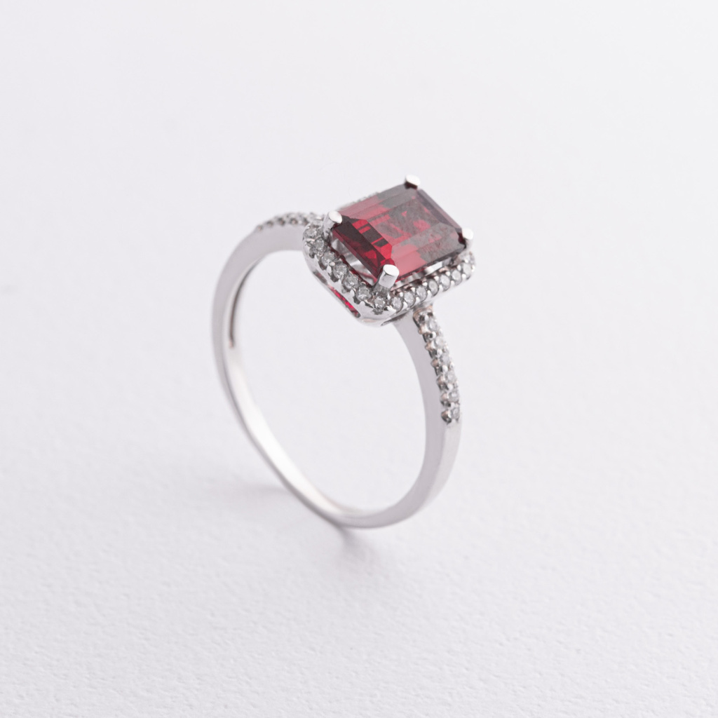 купити срібна каблучка з рубіном Oniks