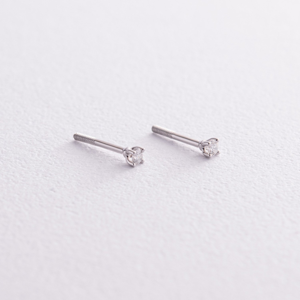 дитячі сережки біле золото Oniks