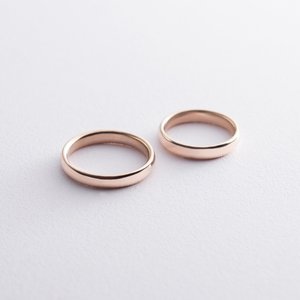 Золотое обручальное кольцо (глянец) 4 мм Oniks