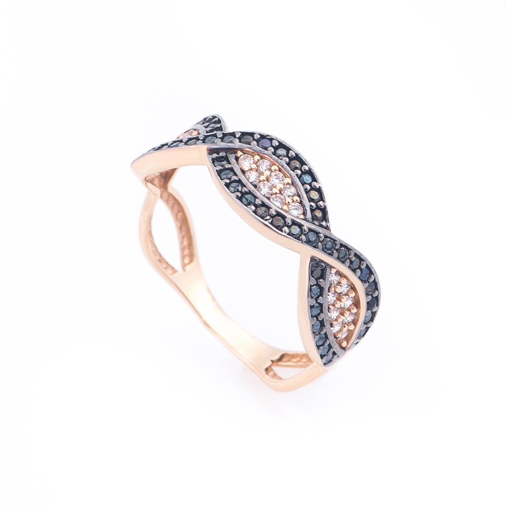 Золотое кольцо Бесконечность (фианиты) от ювелирного магазина Оникс