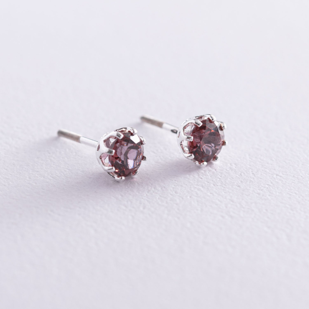 сережки з рожевим кварцом Oniks