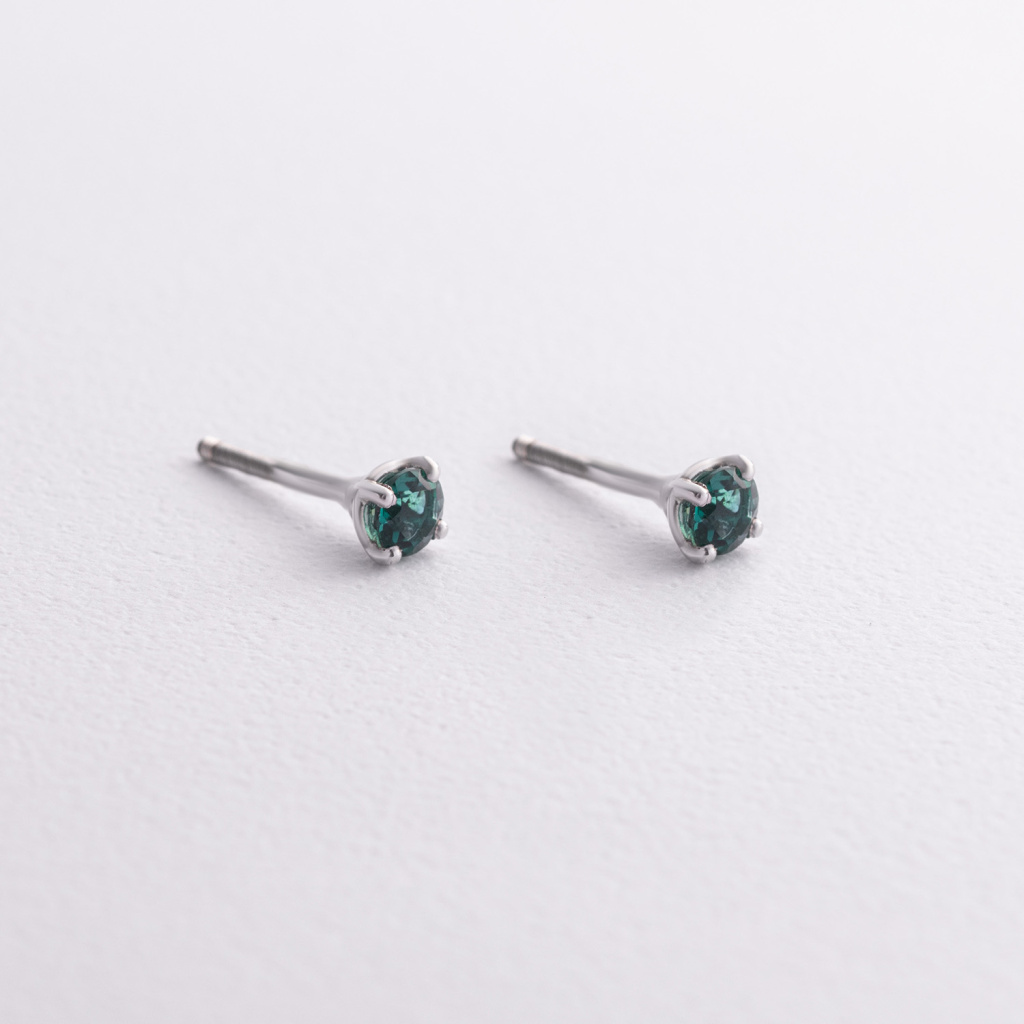 срібні сережки з хризолітом Oniks