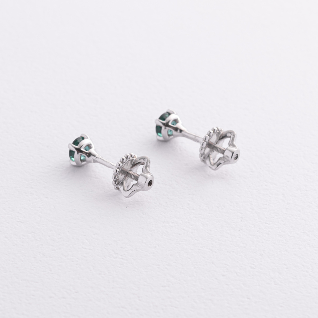 купити срібні сережки з хризолітом Oniks