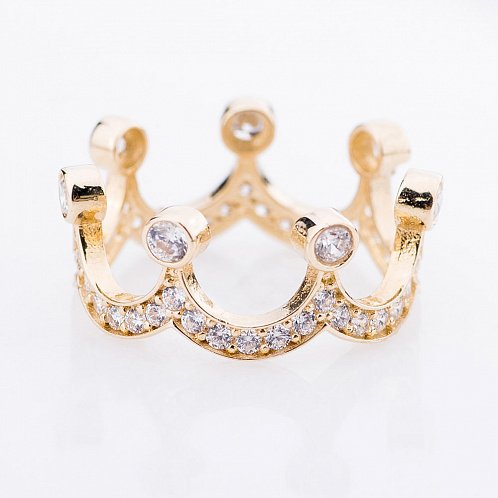 Золотое кольцо Корона (фианиты) 3 от ювелирного магазина Оникс