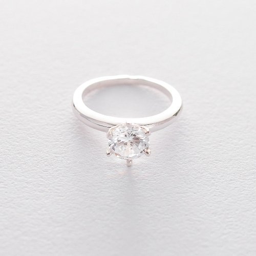Серебряное помолвочное кольцо с фианитом - Оникс