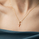 Крестик в желтом золоте с бриллиантами пб0381ri от ювелирного магазина Оникс - 3