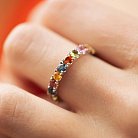 Золотое кольцо с разноцветными сапфирами кб0534m от ювелирного магазина Оникс - 2