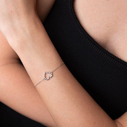 Браслет "Закохане серце" в білому золоті б04469 №12