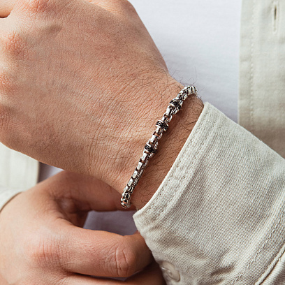 Серебряный мужской браслет "Роза ветров" ZANCAN ESB283-N №4