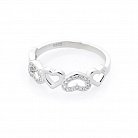Серебряное кольцо "Сердечки" (фианиты) 112042 от ювелирного магазина Оникс - 1