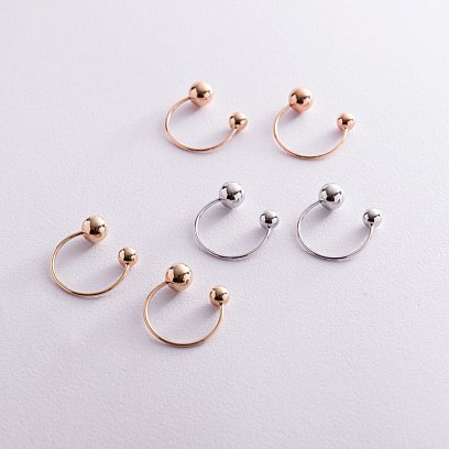 Серьги "Хельга" с шариками (белое золото) с08235 №5