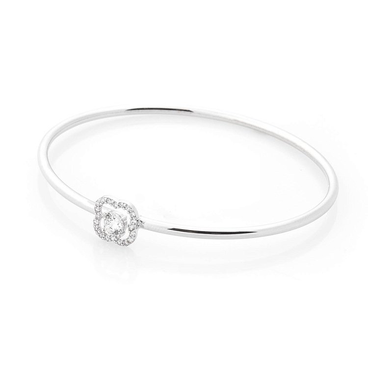 Золотой браслет "Клевер" с фианитами б03503 от ювелирного магазина Оникс - 3