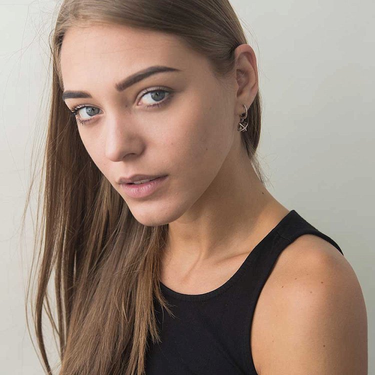 Золоті сережки з димчастим топазом і діамантами C01085E від ювелірного магазину Онікс - 3