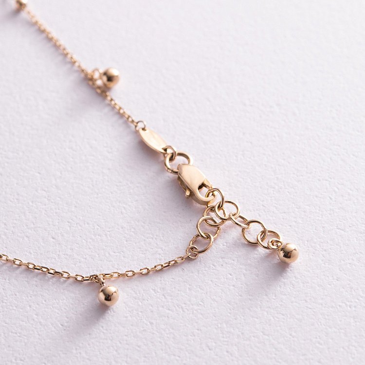 Золотий браслет "Кульки" на ногу б04809 від ювелірного магазину Онікс - 5