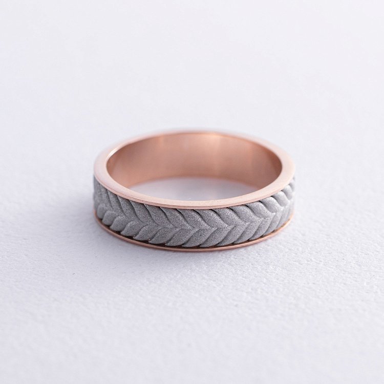 Обручка "Колосок" у червоному та білому золоті 236432400 - 3 Обручка "Колосок" у червоному та білому золоті 236432400 від ювелірного магазину Онікс - 3