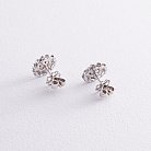 Золоті сережки - пусети "Квіточки" з діамантами см0299 от ювелирного магазина Оникс - 2
