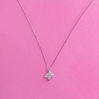 Золотое колье "Клевер" с бриллиантами колб0139sm №7