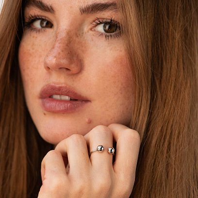 Каблучка "Кульки" в білому золоті к07508 №12