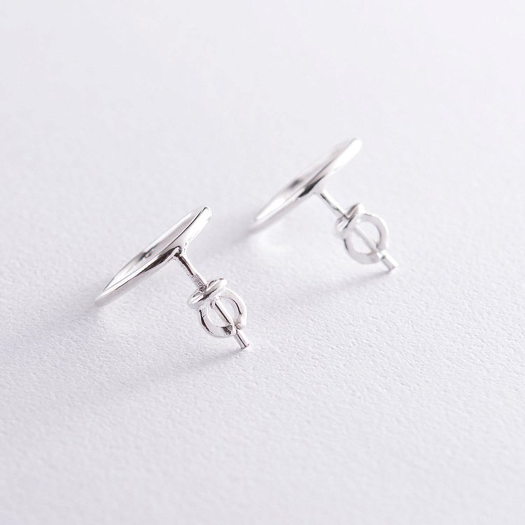 Серебряные серьги - пусеты "Особенные" 122570 от ювелирного магазина Оникс - 2