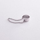 Серебряная серьга - каффа с цепочкой 912-01403 от ювелирного магазина Оникс - 1