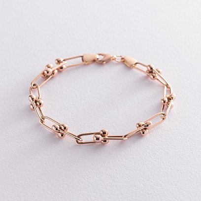 Браслет "Фантазія" в червоному золоті б04704