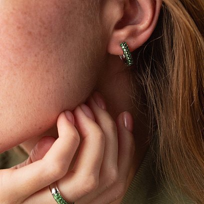 Золотое кольцо с цаворитами кб0444gl №7