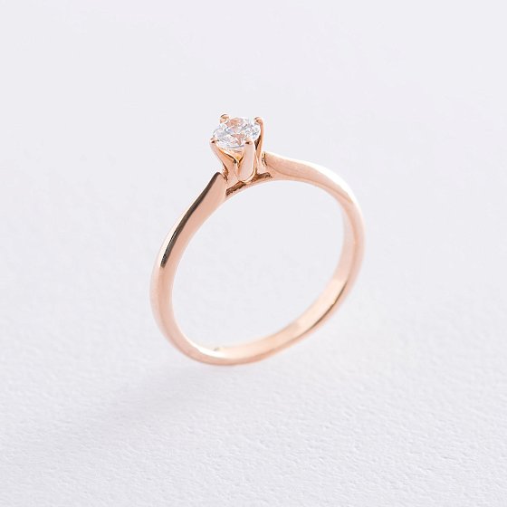 Золотое помолвочное кольцо (цирконий Swarovski) к06231