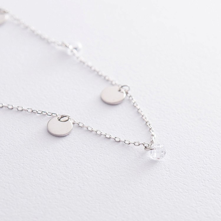 Подвійне срібне кольє "Монетки" з фіанітами 18932 від ювелірного магазину Онікс - 2