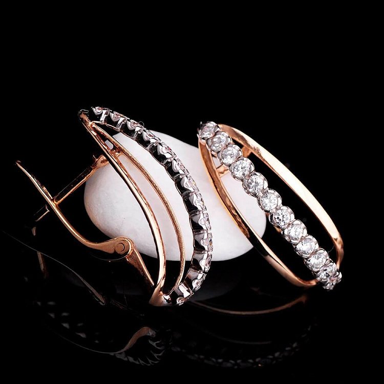 Женские сережки из золота с01144 от ювелирного магазина Оникс