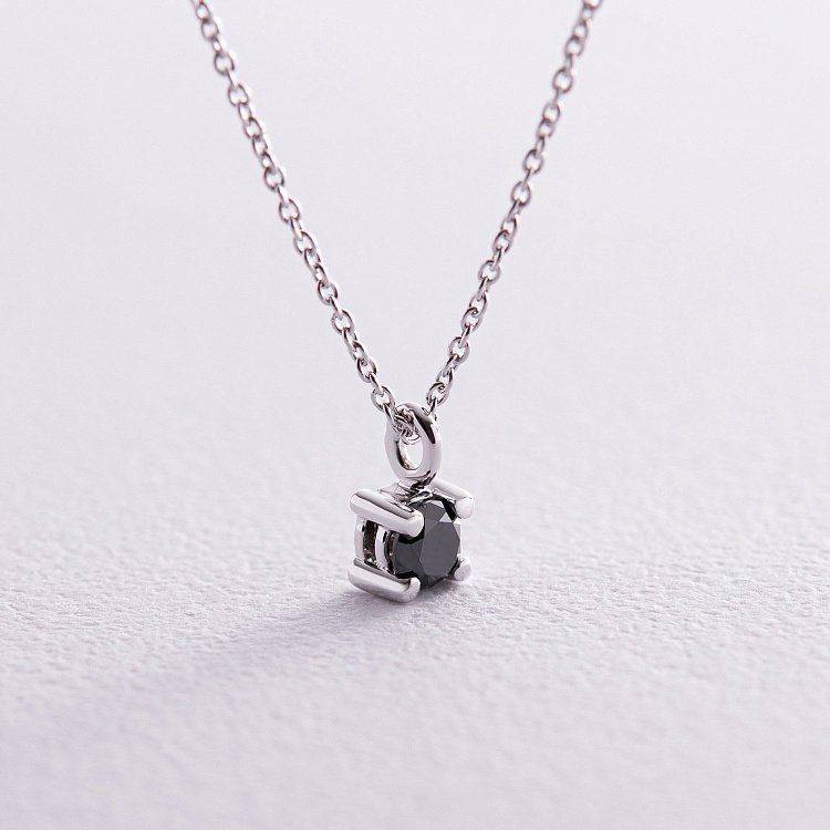 Золотое колье с черным бриллиантом колб0099y от ювелирного магазина Оникс