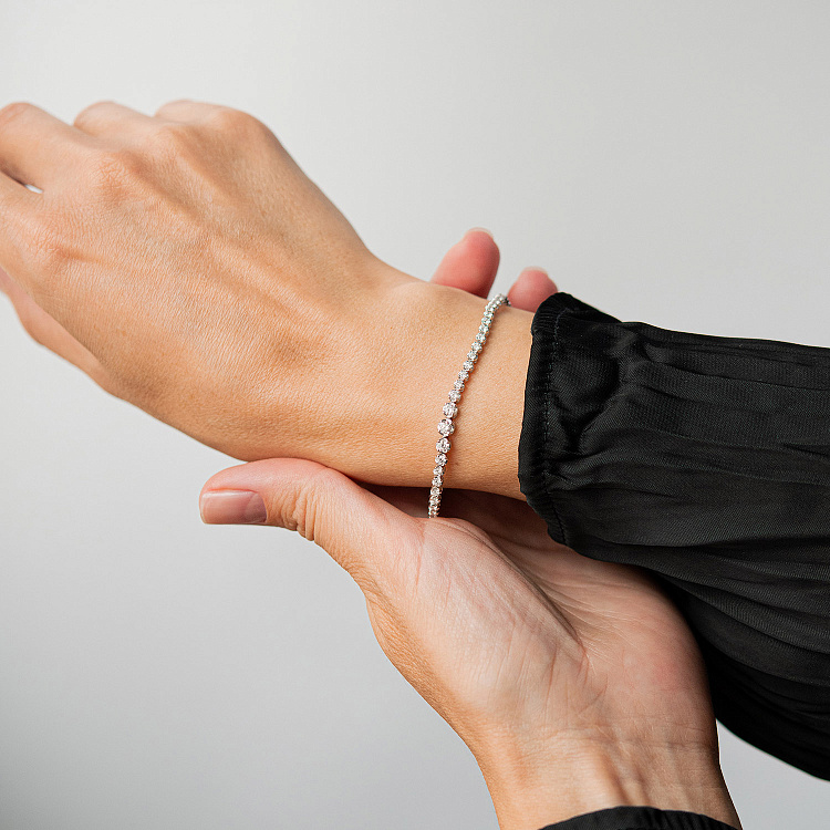 Браслет в белом золоте с бриллиантами бб0054ca от ювелирного магазина Оникс - 7