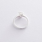 Помолвочное кольцо "Сердце" c фианитом 112215 от ювелирного магазина Оникс