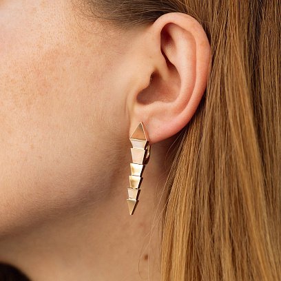 Серьги "Змеи" в красном золоте с08644 №2