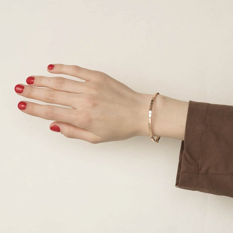 Жесткий золотой браслет б04081 от ювелирного магазина Оникс - 3