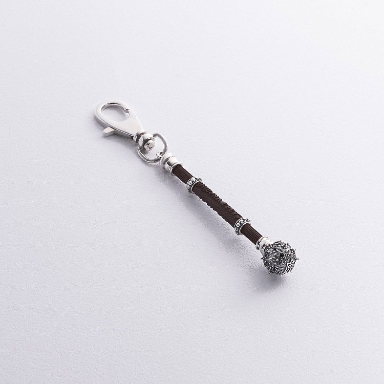 Срібний брелок "Булава. Слава Україні" з ебеном 1237 від ювелірного магазину Онікс